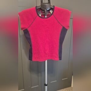 Vintage 90s Oleg Cassini Sport Colorblock Top Red Navy M
